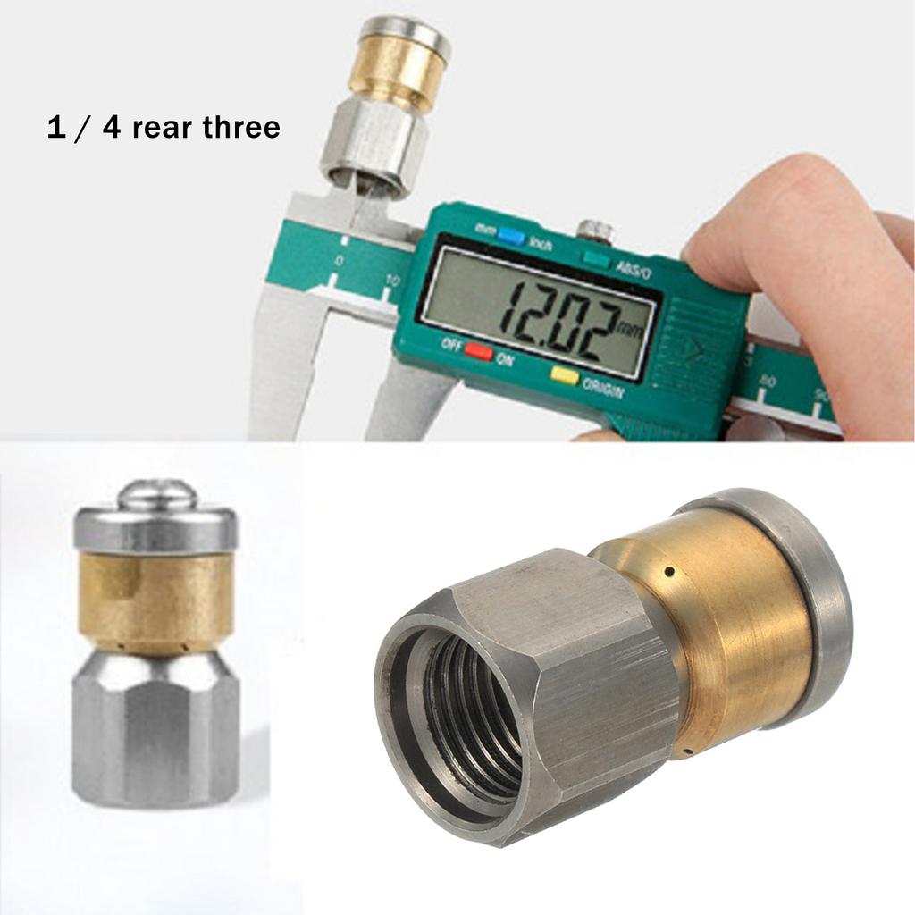 Durable 4000PSI Sewer Jetter Nozzle G1/4" Button Nose Pressure Drain Hose Pipe Tap Spray Nozzle For Car Home Pipe Cleaning