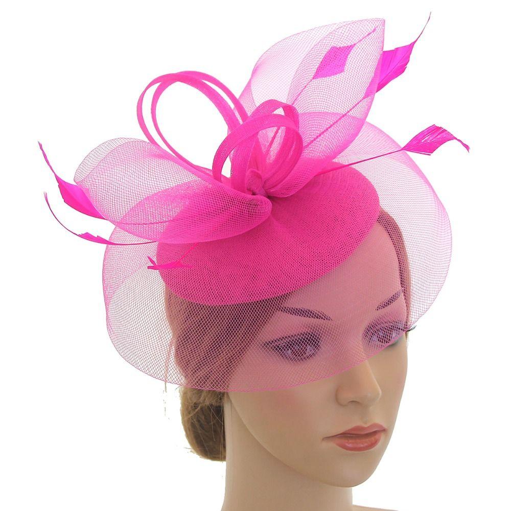 Feathers Veil Hat Headwear Elegant Bride Headband Fashion Mesh Fascinator Hat  Wedding