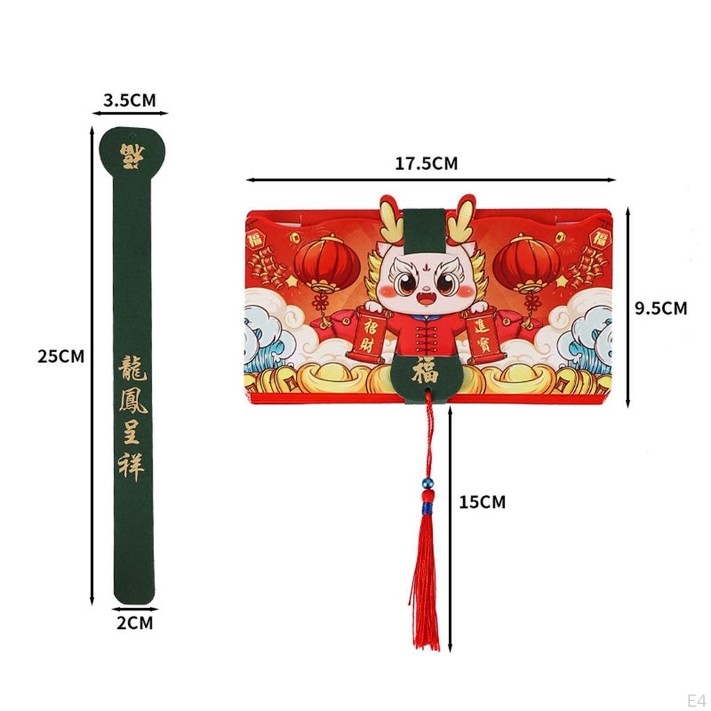 Chinese Year Dragon Red Envelope Packet Bag Money Envelopes for Celebration
