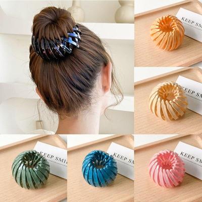 1/3pcs Fashion Women Bun Hair Claw Horsetail Buckle Hair Clip Bird Nest Expanding Hair Accessories Female Ponytail Headwear