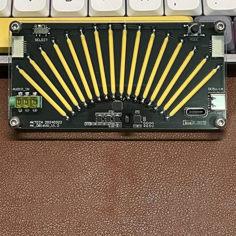 AK-DB16VU Musik-Pegelmesser VU-Meter Stereo-Verstärker Board Einstellbare Lichtgeschwindigkeiten Board für Heim-Soundsysteme