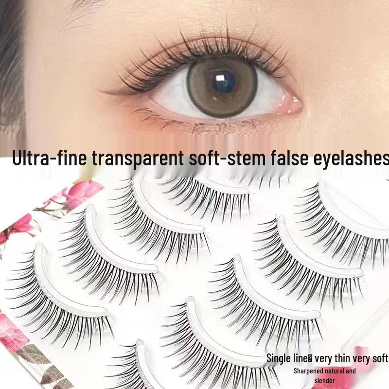 

Dai Fei Yan Transparent A-Line Soft Stem False Eyelashes - 5 Pairs