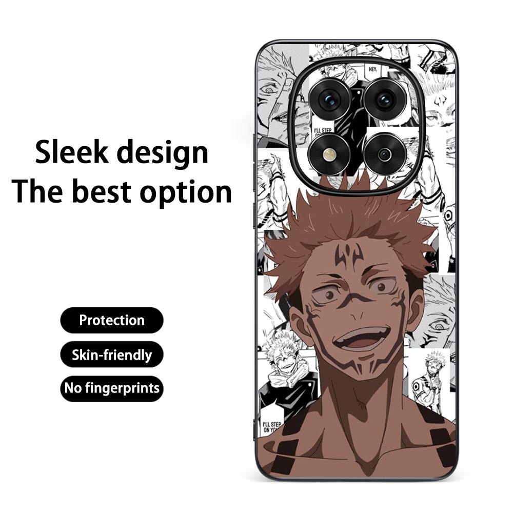 Sukuna cool anime demon pattern Phone Case For Redmi Note 14 13 12 11 Pro Plus S 5G 14C A3 Soft Black Phone Cover
