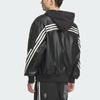Adidas Originals FW24 PU Jacket Series Fashion Logo Jachetă sport din piele artificială Jachete pentru bărbați Negru JL7556