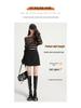 2026 Autumn/Winter Women's High-Waisted Retro Polka Dot Woolen Mini Skirt - Trendy & Slimming Design