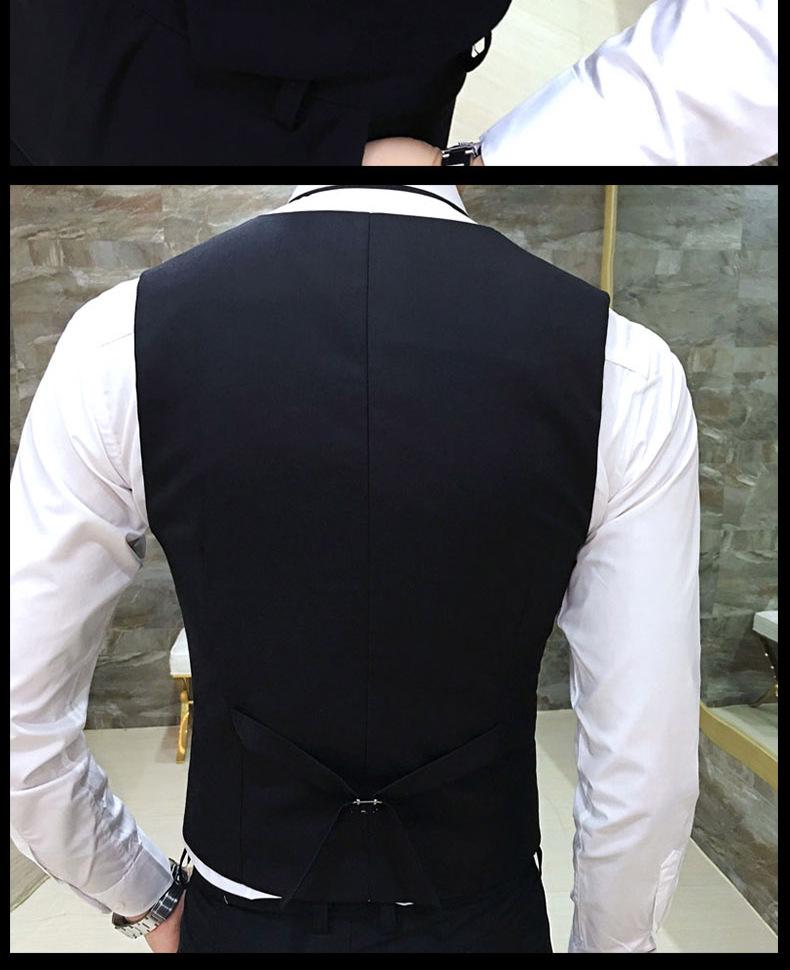 2025 Men's Korean Style Slim Fit Vest, 6 Colors, Groomsman V-Neck, Single-Breasted, Sizes S-6XL