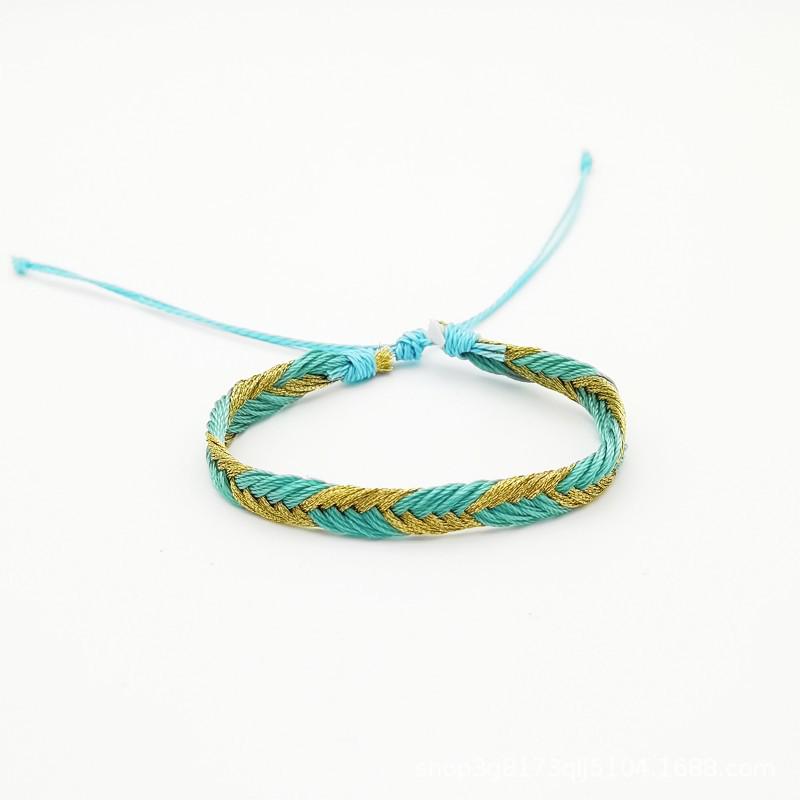 Handmade Ethnic Rainbow Friendship Bracelet: Colorful Woven Hand Rope