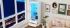 Vetrina 60*40*171cm, Armadio Alto con 2 Cassetti, Vetrina in Vetro ad Alta Lucentezza con LED, Soggiorno con Ante in Vetro e Ante a Ribalta, Bianco