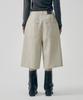 Teulimingbeodeu Distressed Leather Set-Up Shorts [ Beige ]