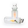 USB LED Flame Type Night Light Frosted Clear Glass Flickering Candle Decorative Touch Control Mood Lighting for Car Home Lamp