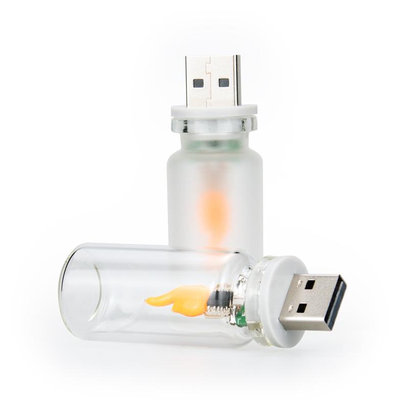USB LED Flame Type Night Light Frosted Clear Glass Flickering Candle Decorative Touch Control Mood Lighting for Car Home Lamp