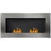 Wall-mounted Bioethanol Fireplace Made of Stainless Steel with Two Burners 0.9LT 110 X 54 X 14cm