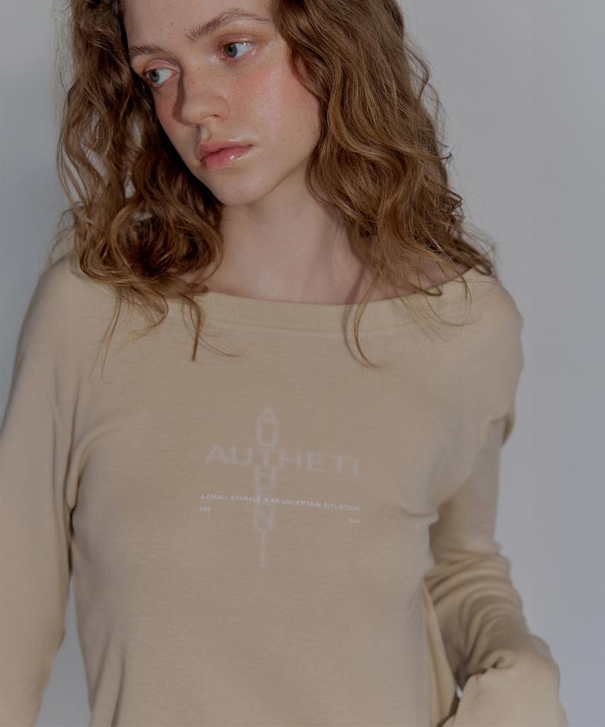 AUTHENTI One-Shoulder T-Shirt_Beige