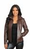 Brown Women's Handmade Stylish Lambskin Leather Slim Fit Biker Genuine Jacket