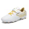 A Pair of Boys and Girls Four-season Leather Football Boots with Long Studs Wear-resistant Football Shoes Sizes 31-39
