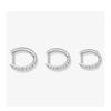 F6 Titanium Alloy Women's Earrings - Medical Implant Grade D-Shaped Hoops & Studs for Earlobe Training & Cartilage.