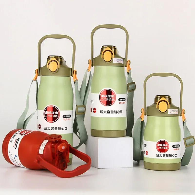 680ML/1000ML/1300ML Thermosflasche Edelstahl Tragbare Thermobecher Große Kapazität Thermoflasche mit Tumbler Sportbecher Neu