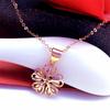 Purple Gold Hollow Heart Plated Rose Gold Set Chain Sweet Colorful Premium Necklace