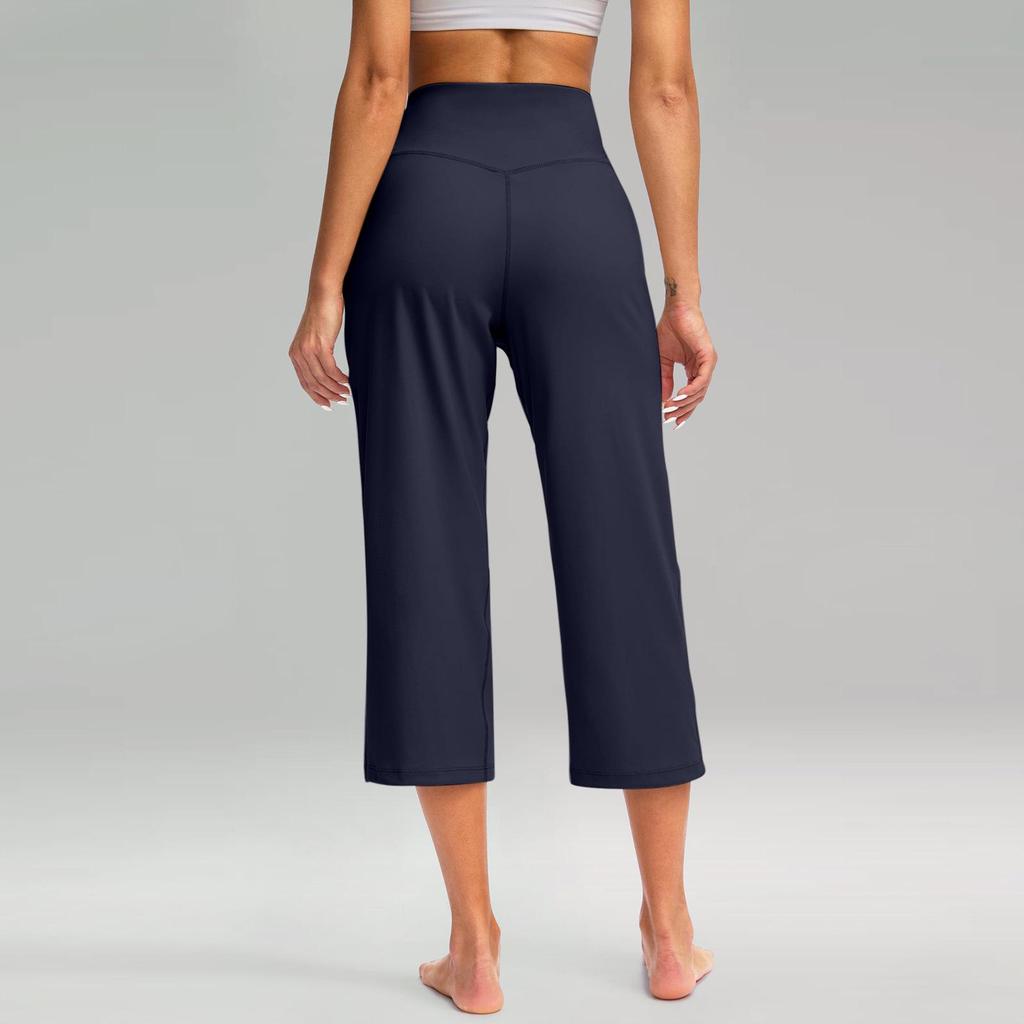 2025 Women's High-Waist Wide Leg Yoga Pants with Pockets and Tummy Control.