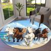 1pc Office Carpet Chair Mats Horses Running on Beach Perfect for Decorating Office Chairss, Or Bedrooms.YDT401