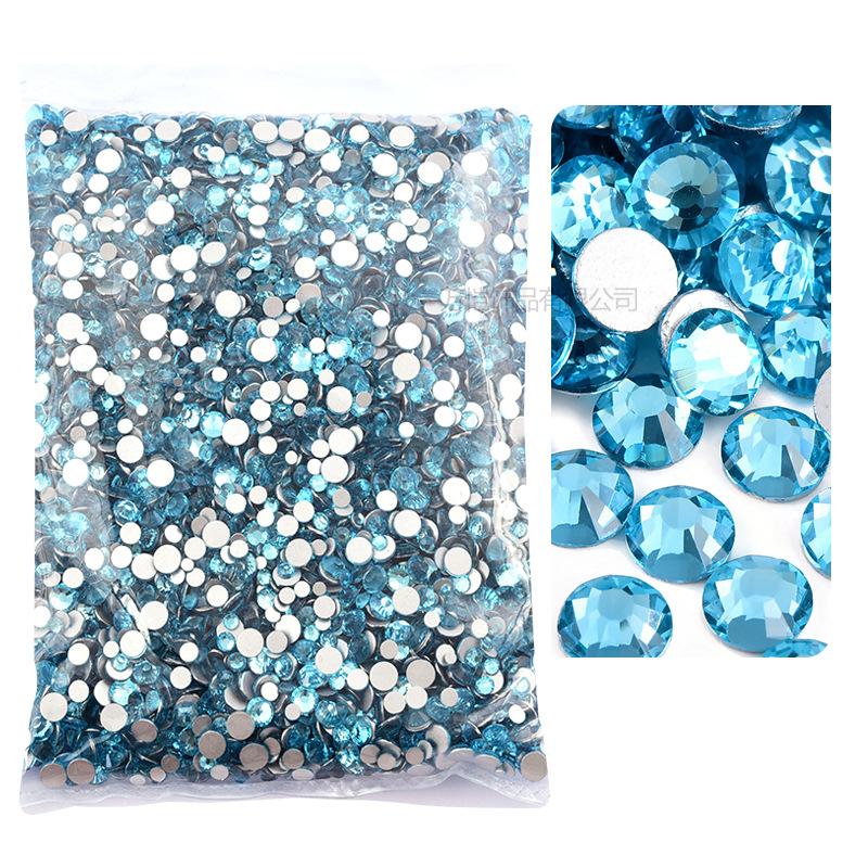 P1-70 Ordinary Color Large Packaging Glass Flat Bottom Diamond Rhinestone Nail Diamond Diy Crystal Mobile Phone Case Beauty Jewelry Accessories