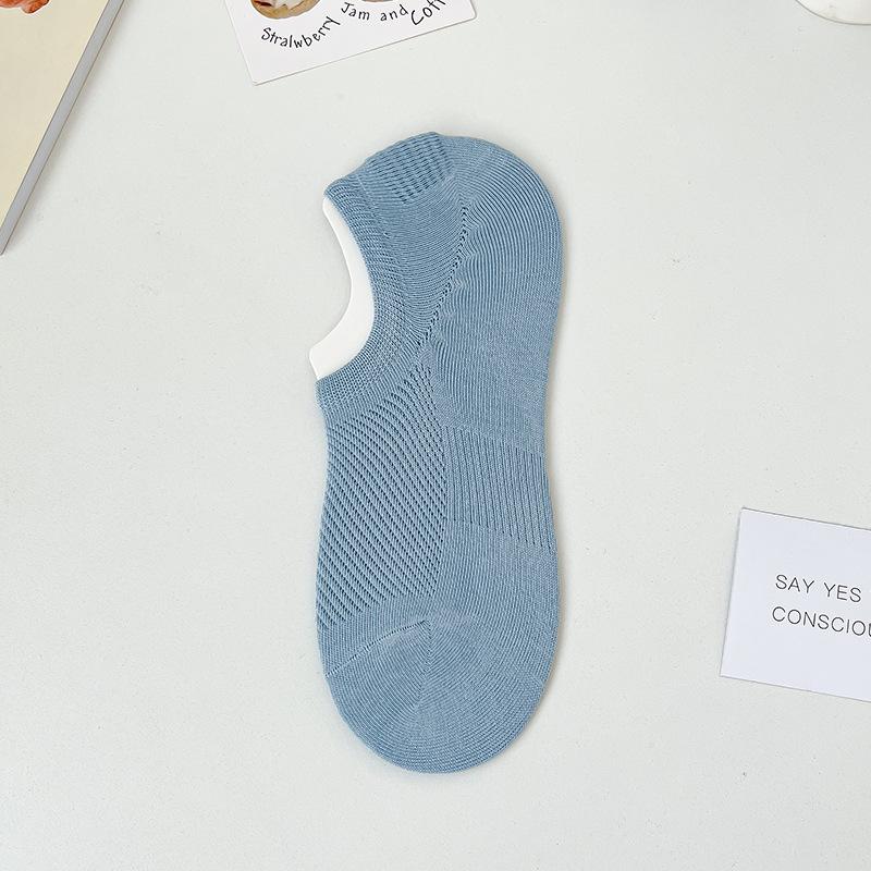 

Женские летние тонкие хлопковые нескользящие сетчатые носки-подследники без косточки и с невидимой пяткой 1 pair синий