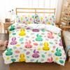 Cartoon Rabbit Duvet Cover Set Twin Queen Colorful Eggs Bedding Set Microfiber Floral Comforter Cover For Girls Boys Easter Gift