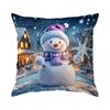 Weihnachts niedlicher Schneemann Kissenbezug Schlafzimmer Sofa Kissenbezug 100% Polyester Wohnzimmer Kissen Kissenbezug Heimdekoration