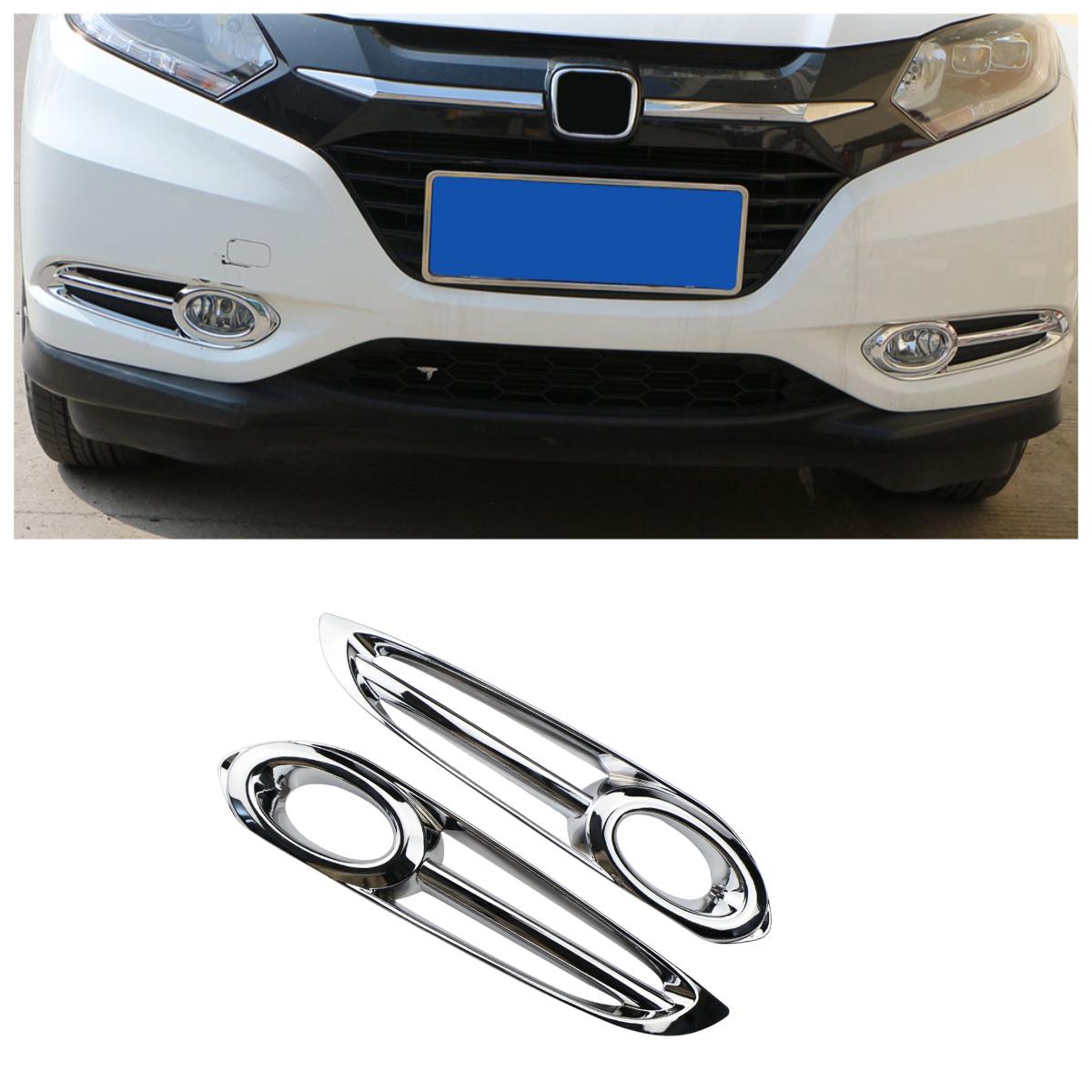 

2pcs Car Front Fog Light Lamp Frame Cover Trim for Honda Vezel HRV HR-V ABS Chrome 2014 15 2016 2017 2018 ABS Chrome Acc Style1