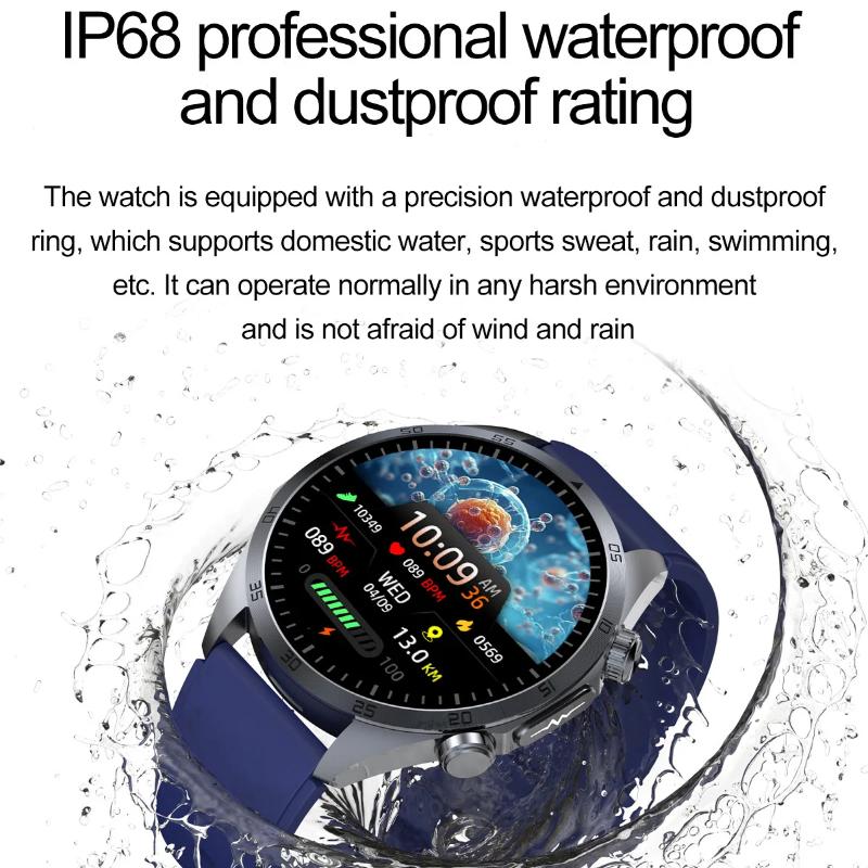 2025 NEW Pulse Therapy Smart Watch Sapphire Glass Screen ECG+PPG Blood Fats Uric Acid BT Call Sports Health Watches for Huawei