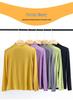 Children's White Modal Long Sleeve T-Shirt with Half-High Collar for Fall/Winter - Girls' Base Layer