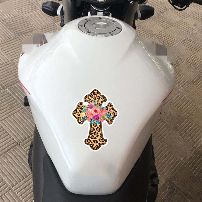 Leopard Cross Print Sticker Scratch Covering Self-Adhesive Waterproof Decal Motorcycle Decorative Accessorie