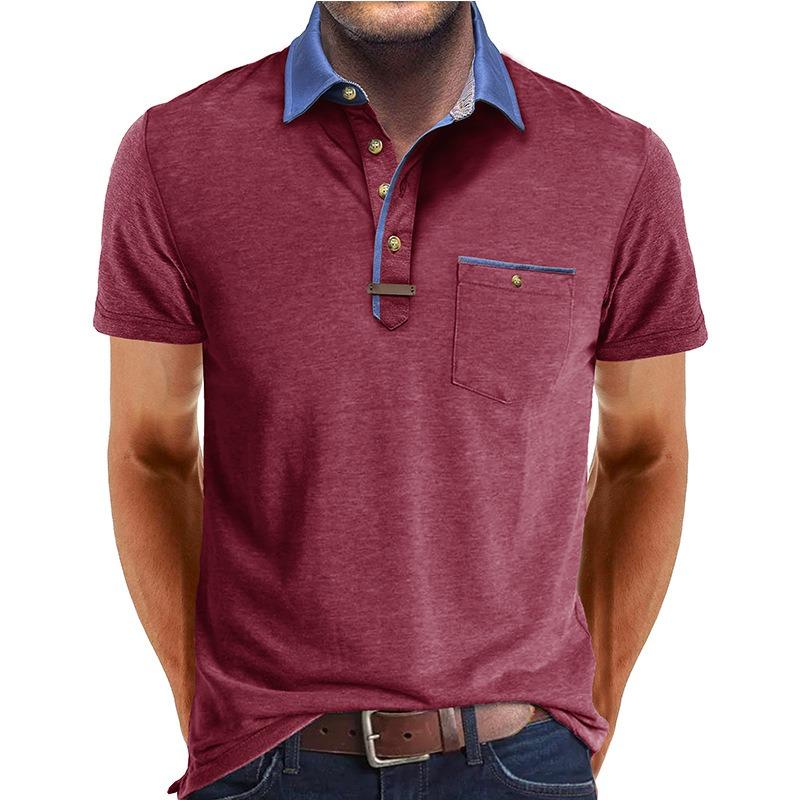 Mens Summer Short Sleeve Polo Shirt Casual Top