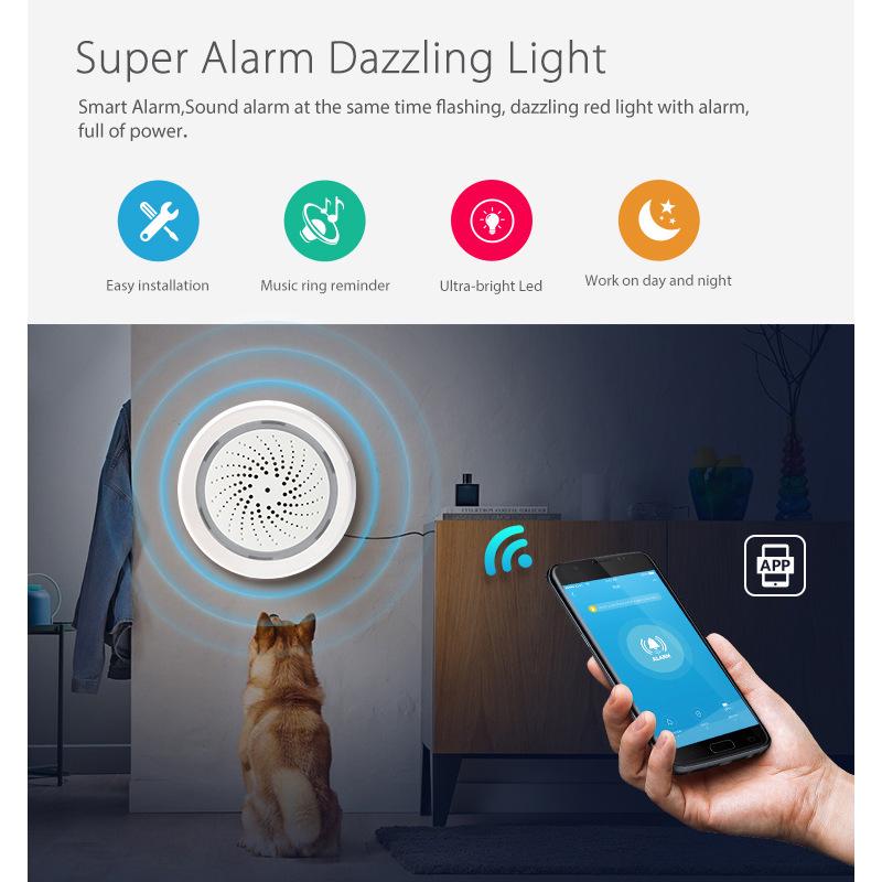 Graffiti WiFi Smart Temp & Humidity Sensor with Sound & Light Alarm