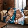 Sea Wave Beach Reef Nature Scenery Flannel Blanket Soft Warm Throw Blanket for Bedroom Living Room Bed Travel Camping Picnic Kid