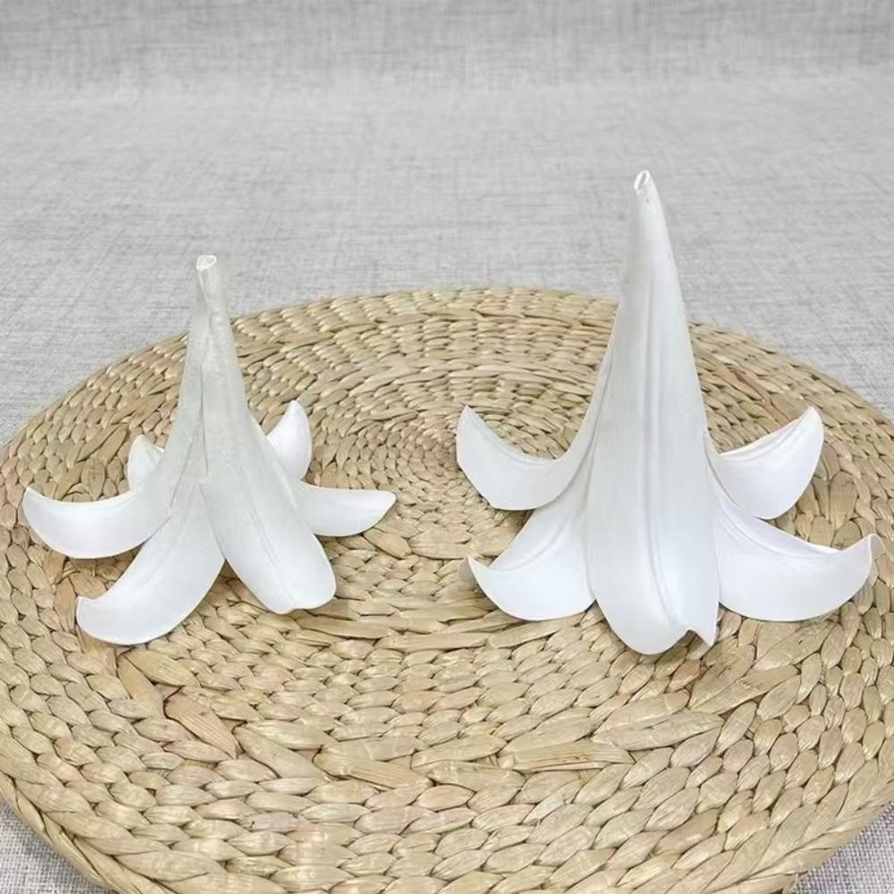 5pcs DIY Craft Artificial EVA Flower Elegant Realistic Simulated Flower Decor Handmade White Hanging Flower Head Stage Layout