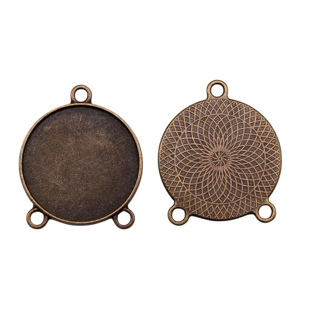 Multi Size Blank Bases Tray Three Loop Bezel Charm Base Connectors For Earrings Making