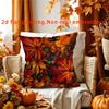 2D Flat - 1pc Autumn Leaves Double-Sided Decorative Pillow Cover Autumn Short Plush Pillow Cover, 45 X 45 Cm (17.7 X 17.7 Inches), Pillow Insert Not I