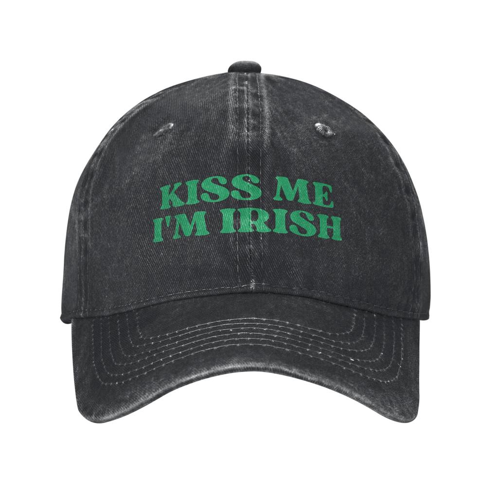 Kiss Me Im Irish  St Patricks Day Irish Sun Baseball Cap FeUnisex Unisex Washed Hats Sunscreen Baseball Caps Birthday Gift