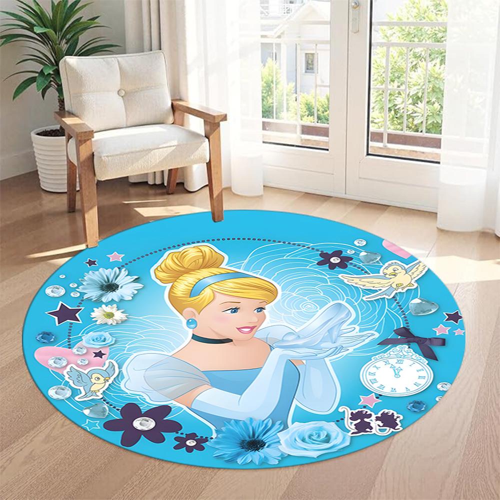 Cinderella's Round Carpet Suitable for Balcony Outdoor Entryway Playrooms Anti-slip Round Rug Office home decor Wedding Party Gift
