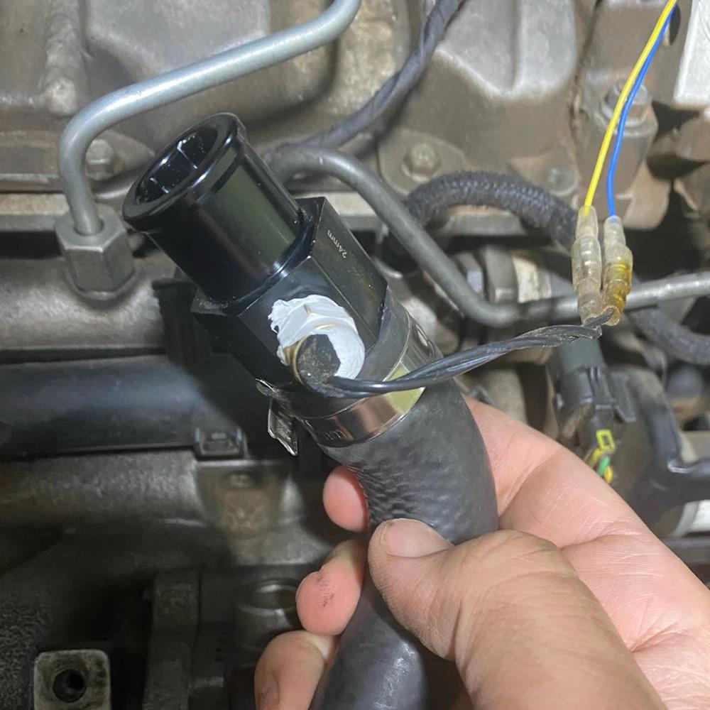 Water Temp Gauge Radiator Temperature Water Temp Joint Pipe Sensor 18/20/22/24MM Hose Adapter 1/8 NPT Water Thermostat Tee Coolant Temperature 4