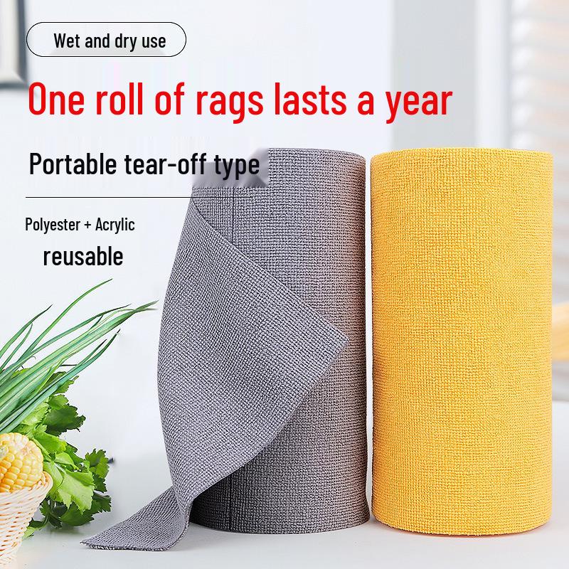 Thickened Polyester Disposable Dish Scrubber Cloth - All-Purpose, Hand-Tear Wipes for Kitchen and Housework.