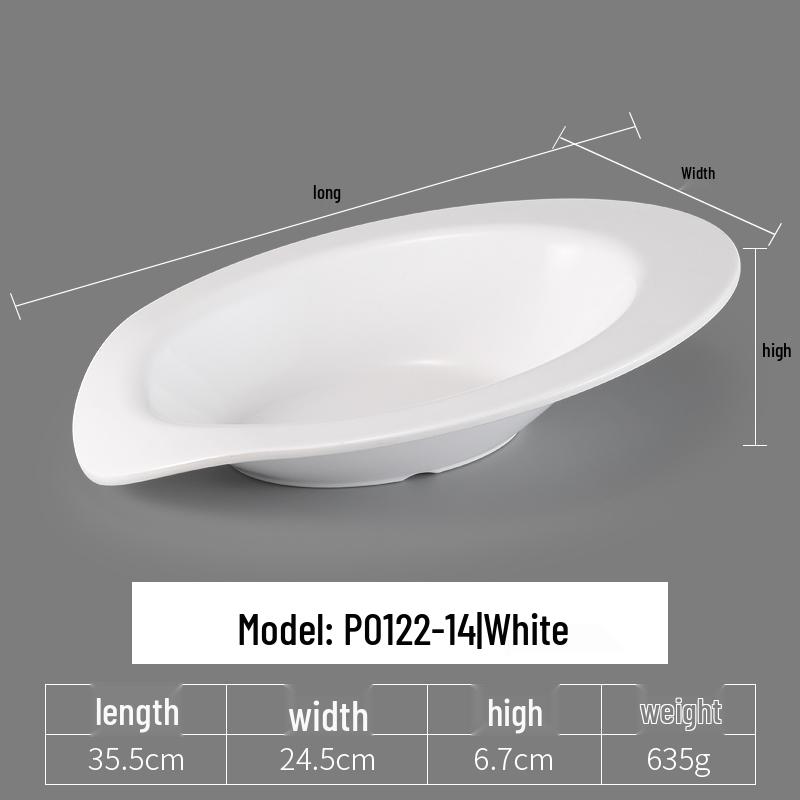 Irregular Shaped White Melamine Plates for Hotel & Restaurant - Porcelain Imitation Cold Dish Saucers