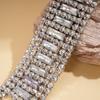 Wind-set diamond rectangular round splicing bracelet exquisite jewelry