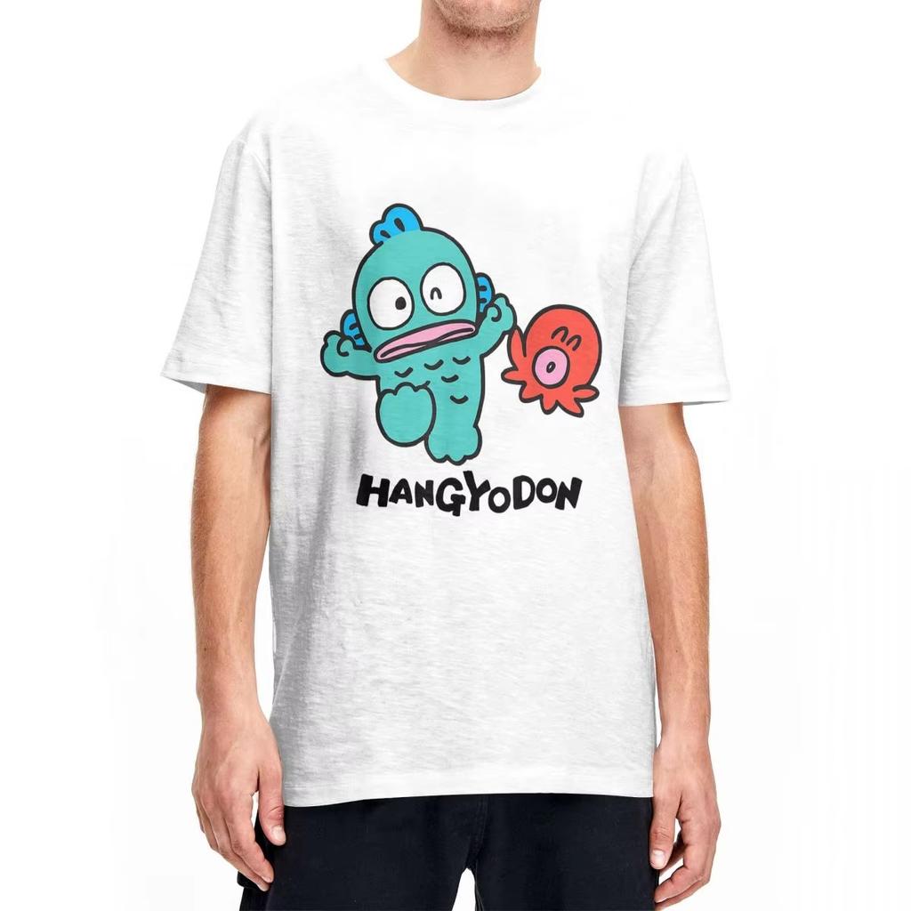 Hangyodon T-Shirt Men Women Funny Pure Cotton Tees Crewneck Short Sleeve T Shirts Party Clothes