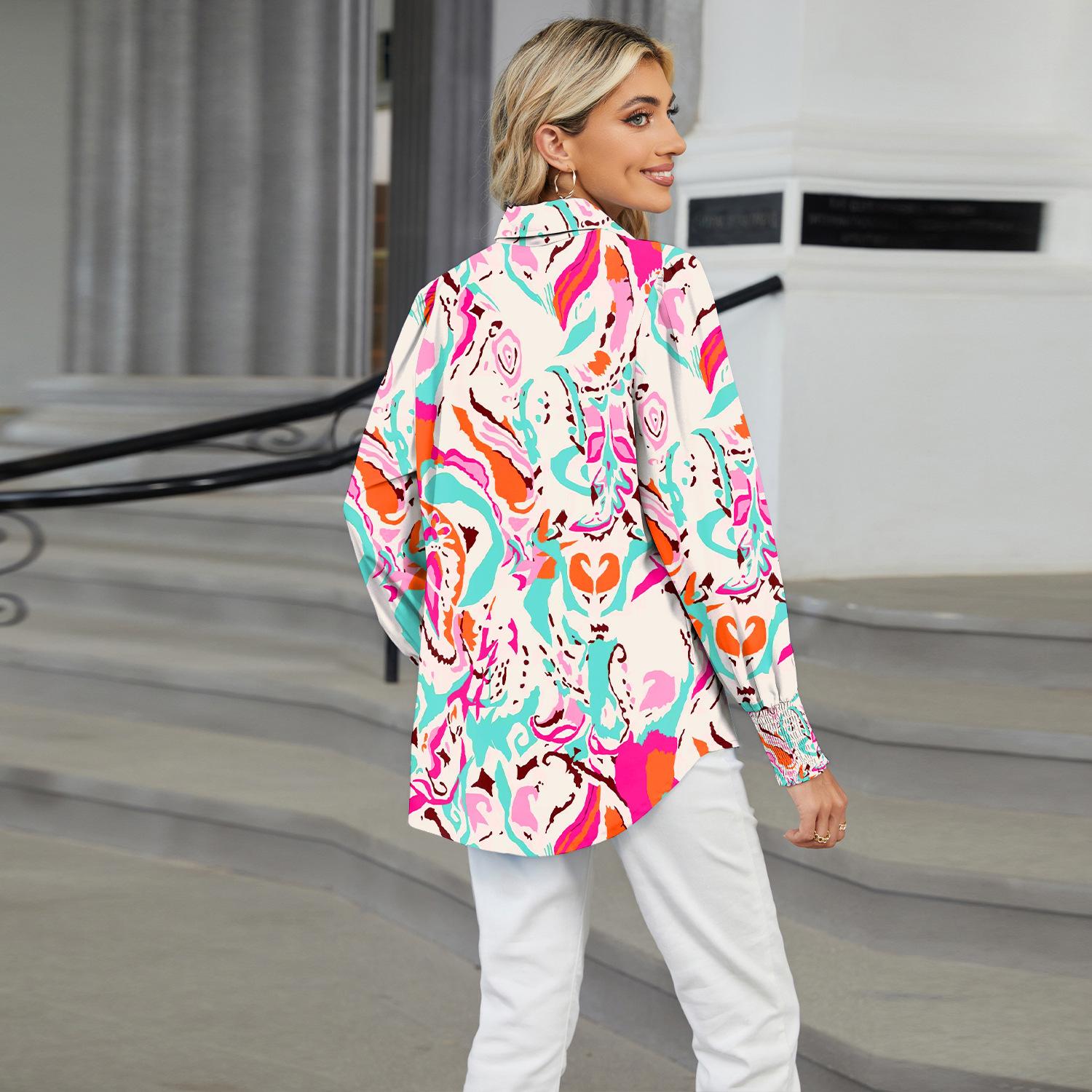 HNXC Женские модные повседневные осенне-зимние блузки и рубашки с длинным рукавом — фото 8