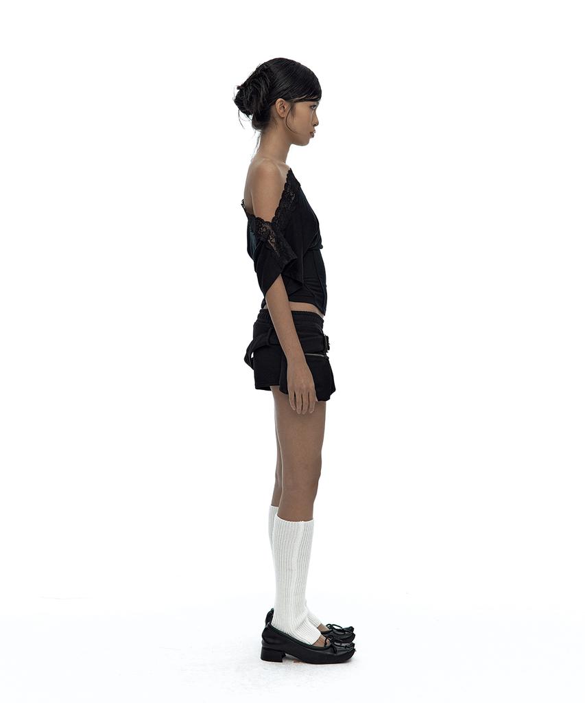 Kasiko Belted Pocket Shorts Black