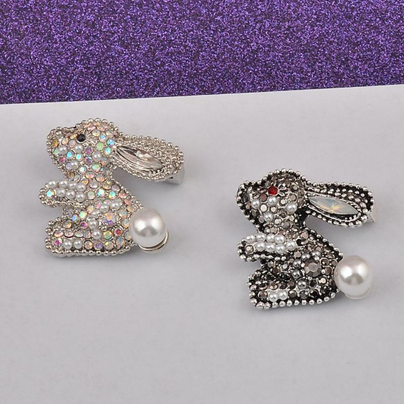 Buy Exquisite Cute Pearl Rabbit Brooches For Women Men Animal Jewelry ...