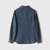 Vintage Hong Kong Style Blue Denim Shirt Women's Spring and Autumn Layering French Top