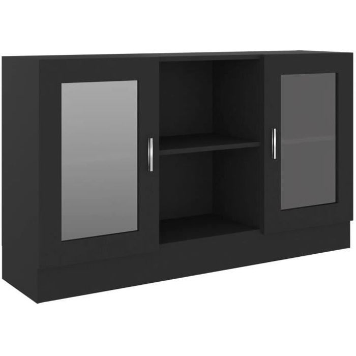 VidaXL Armoire à vitrine Noir 120x30,5x70 cm Bois d'ingénierie 802787